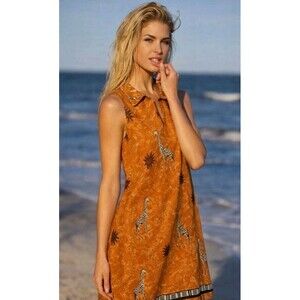 Dee Dee's Dress Size 2X Maxi Giraffe Print 100% Rayon Sleeveless